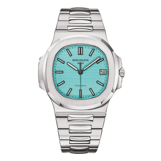 Nautilus Steel Tiffany Dial reloj de lujo accesible Kronos Relojes