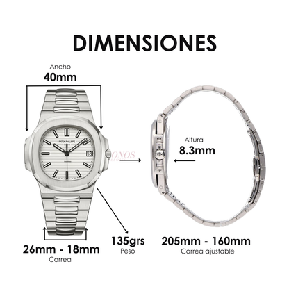 Nautilus Steel – White Dial Patek Type