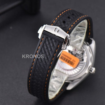 Aqua Terra 150m Seamaster 41mm White Dial Orange Hands Black - Authentic Movement