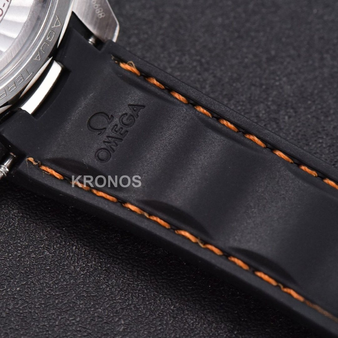 Aqua Terra 150m Seamaster 41mm White Dial Orange Hands Black - Authentic Movement