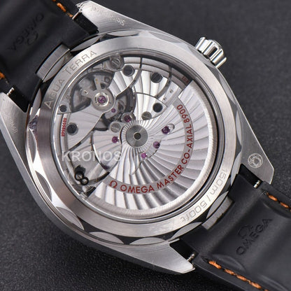 Aqua Terra 150m Seamaster 41mm White Dial Orange Hands Black - Authentic Movement