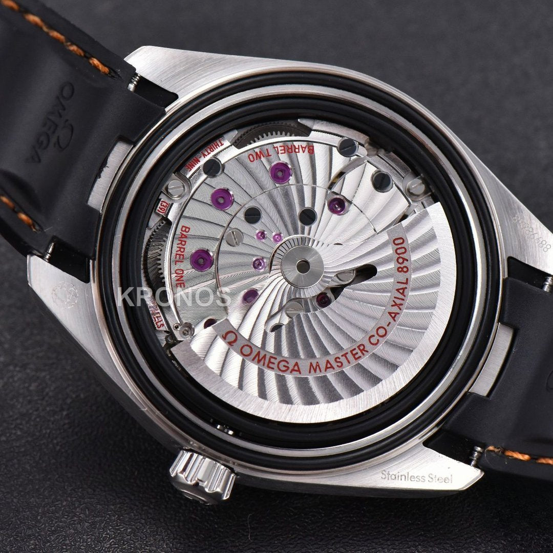 Aqua Terra 150m Seamaster 41mm White Dial Orange Hands Black - Authentic Movement