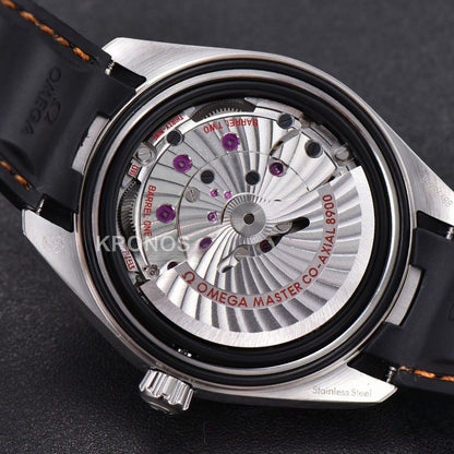 Aqua Terra 150m Seamaster 41mm White Dial Orange Hands Black - Authentic Movement
