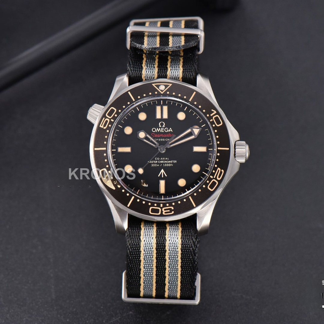 Seamaster 300 “no Time To Die” Limited Edition 42mm Nato Strap( Metal )- Authentic Movement