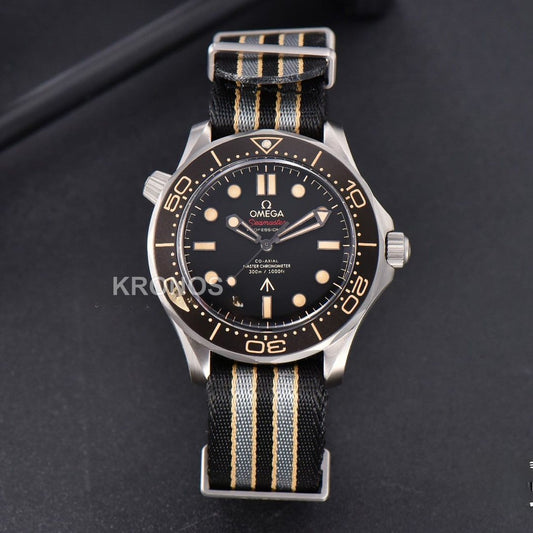 Seamaster 300 “no Time To Die” Limited Edition 42mm Nato Strap( Metal )- Authentic Movement