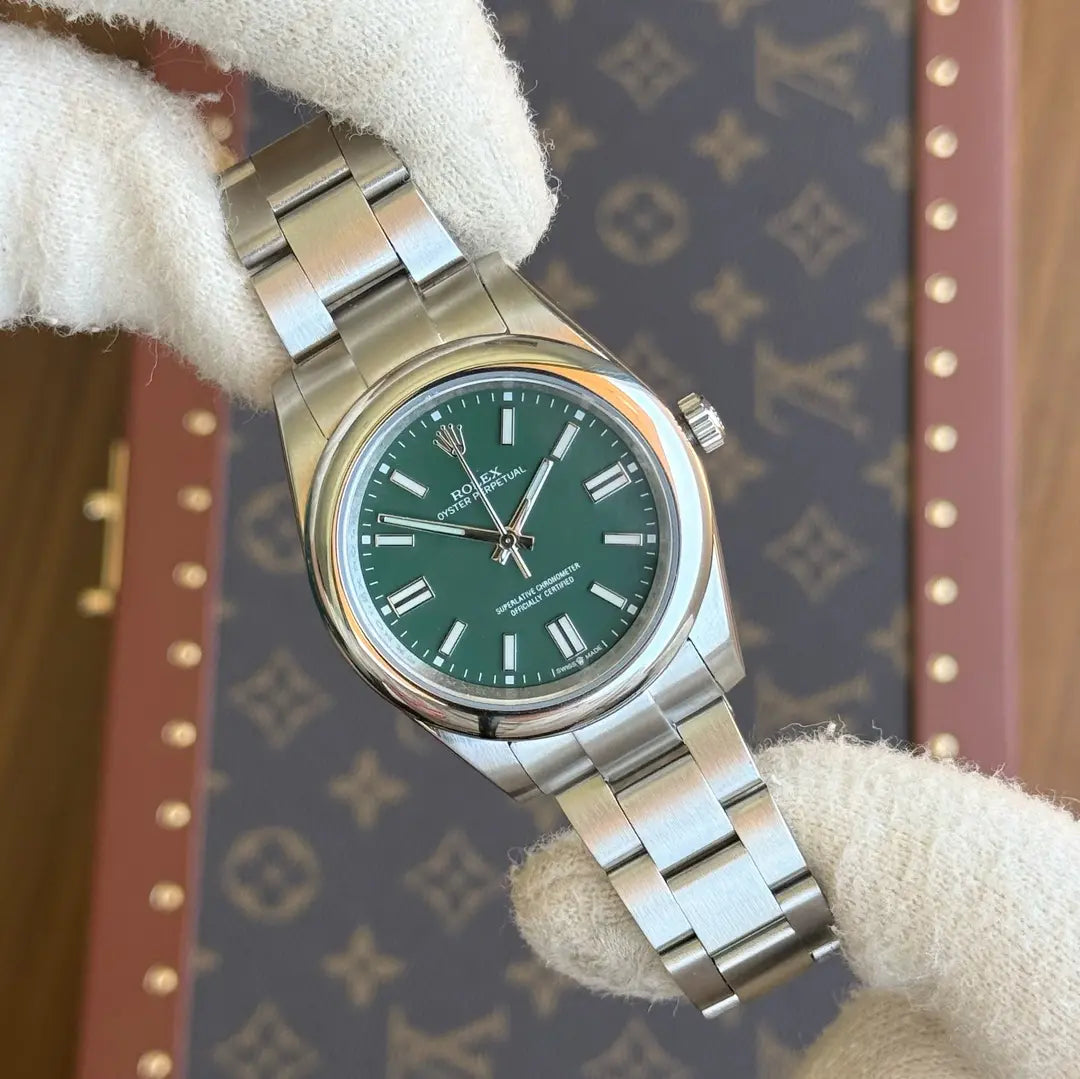 Detalle esfera verde Oyster Perpetual estilo AAA - Kronos Relojes