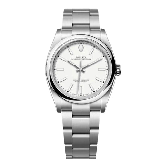 Reloj Oyster Perpetual Oystersteel white dial inspirado Kronos Relojes vista frontal