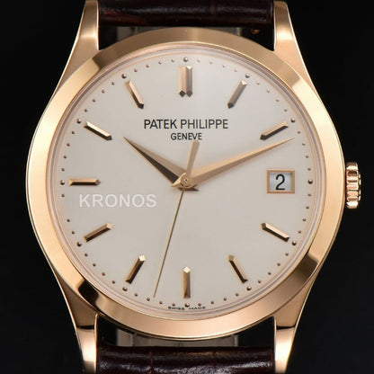 Calatrava 38mm Beige Dial Brown - Authentic Movement