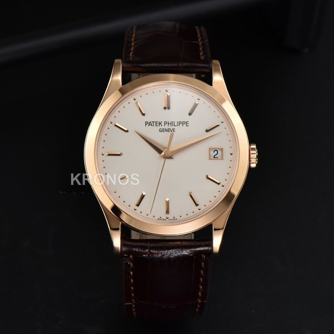 Calatrava 38mm Beige Dial Brown - Authentic Movement