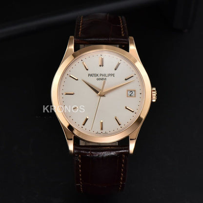 Calatrava 38mm Beige Dial Brown - Authentic Movement