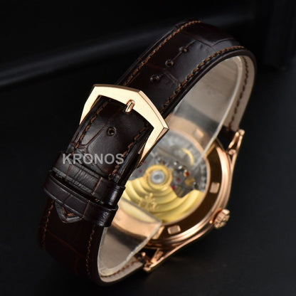 Calatrava 38mm Beige Dial Brown - Authentic Movement
