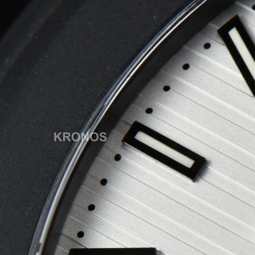 Nautilus All Black 40mm White Textured Dial PVD - Authentic Movement