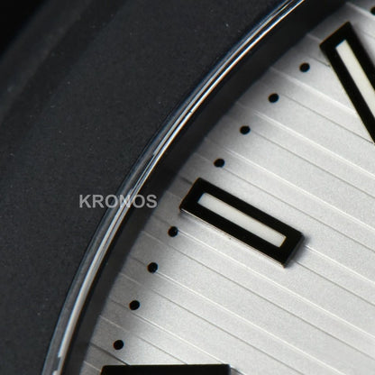 Nautilus All Black 40mm White Textured Dial PVD - Authentic Movement