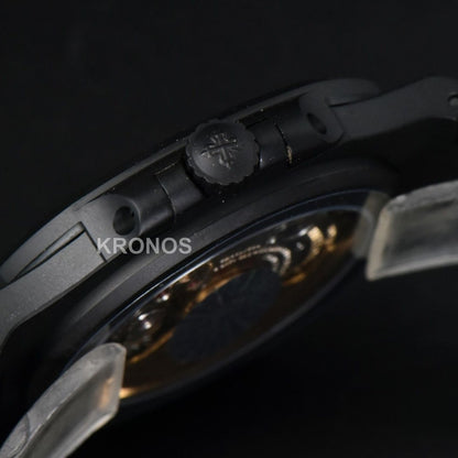 Nautilus All Black 40mm White Textured Dial PVD - Authentic Movement