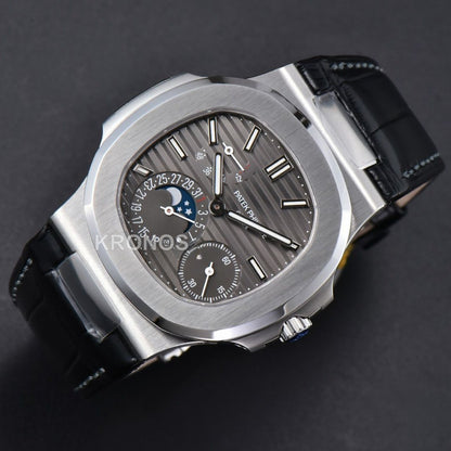 Nautilus 40mm Gray Dial Black - Authentic Movement