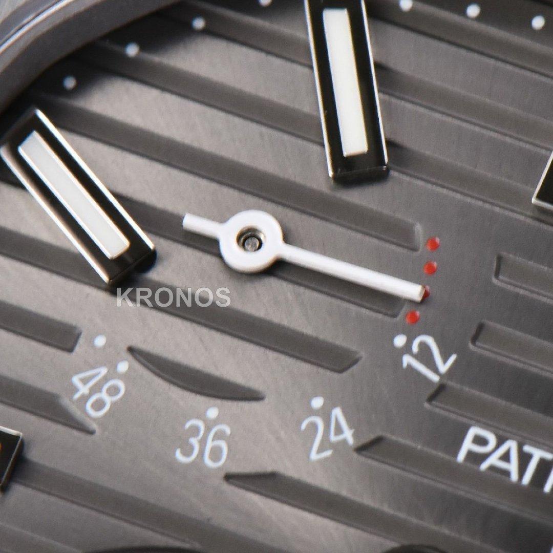 Nautilus 40mm Gray Dial Black - Authentic Movement