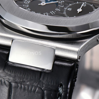 Nautilus 40mm Gray Dial Black - Authentic Movement