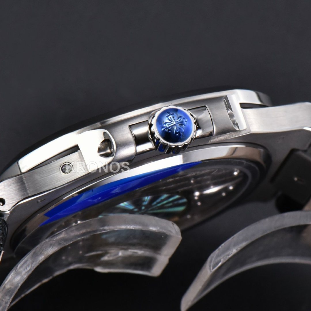 Nautilus 40mm Gray Dial Black - Authentic Movement
