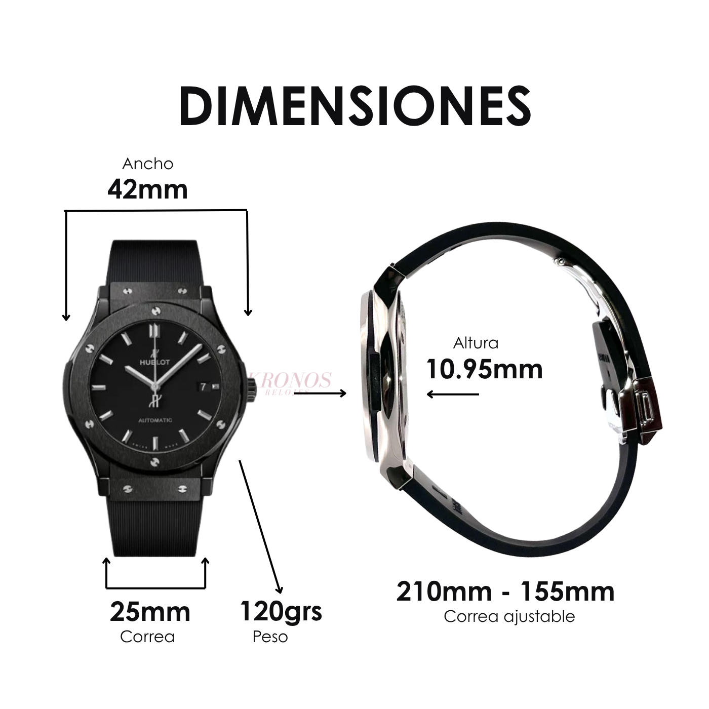 Classic Fusion Steel – Full Black Dial Leather