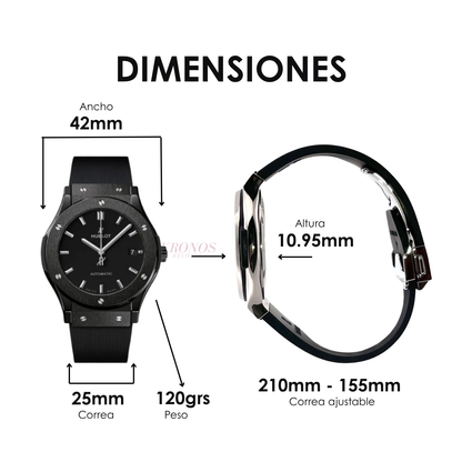 Classic Fusion Steel – Full Black Dial Leather