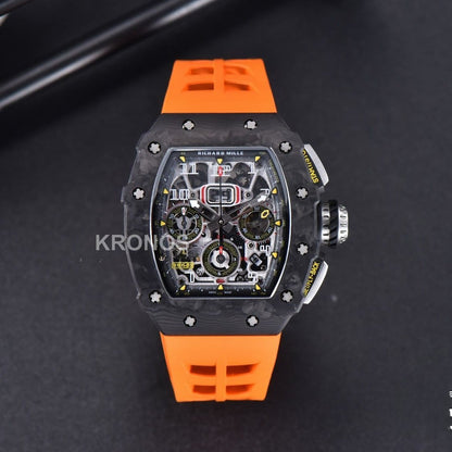 Rm011 Ntpt Chrono Skeleton Dial Orange - Authentic Movement