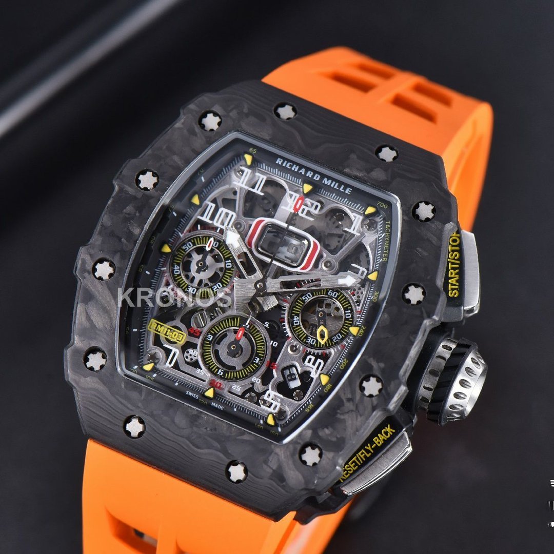 Rm011 Ntpt Chrono Skeleton Dial Orange - Authentic Movement