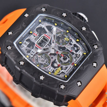 Rm011 Ntpt Chrono Skeleton Dial Orange - Authentic Movement