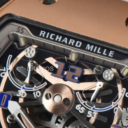 Rm012 01 Tourbillon Rose Gold Case White Ceown White - Authentic Movement