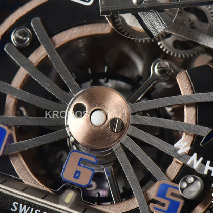 Rm012 01 Tourbillon Rose Gold Case White Ceown White - Authentic Movement