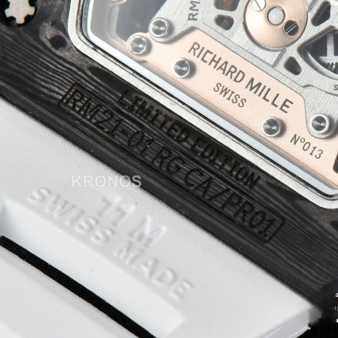 Rm012 01 Tourbillon Rose Gold Case White Ceown White - Authentic Movement