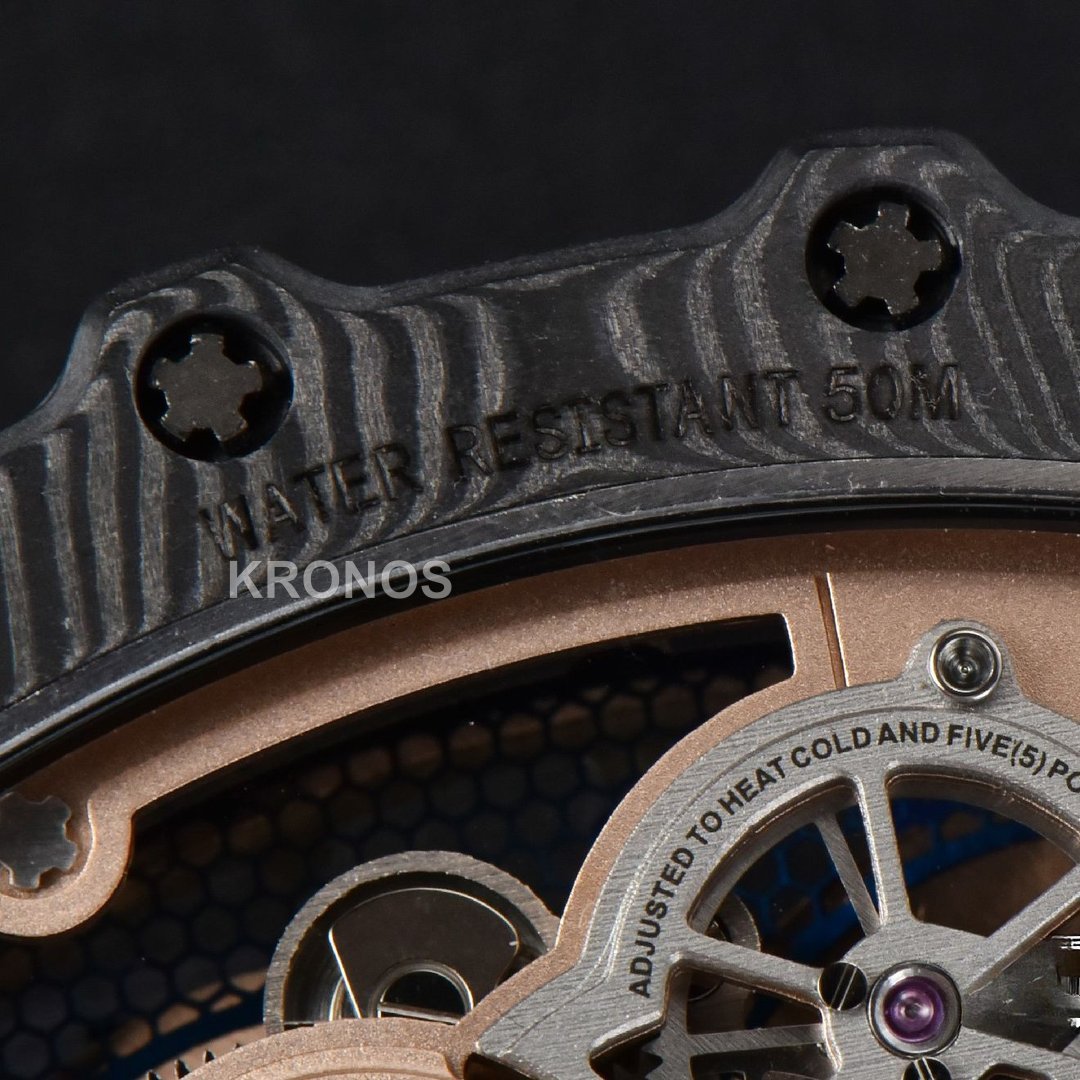 Rm012 01 Tourbillon Rose Gold Case White Ceown White - Authentic Movement