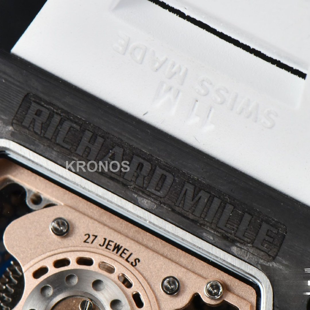 Rm012 01 Tourbillon Rose Gold Case White Ceown White - Authentic Movement