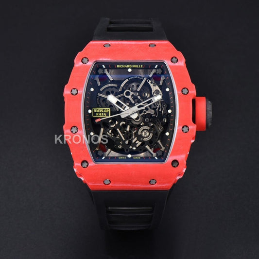 Rm035 02 Real Ntpt Red Skeleton Dial Black Rmal1 - Authentic Movement