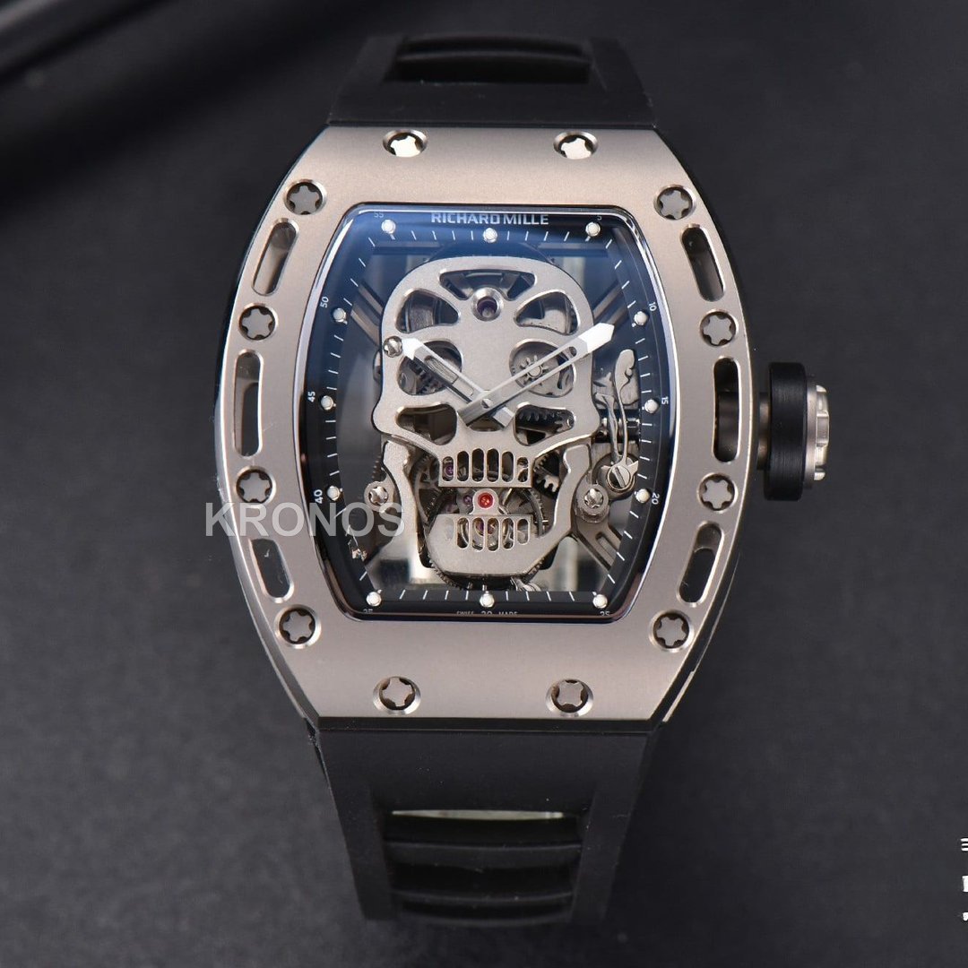 Rm052 Skull Titanium Real Tourbillon 50mmx42mm Skeleton Dial Black - Authentic Movement
