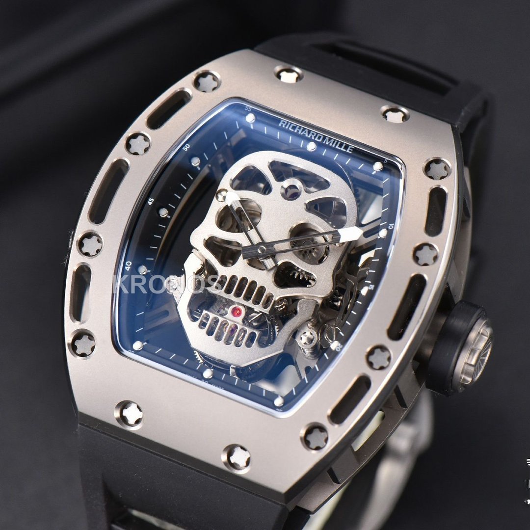 Rm052 Skull Titanium Real Tourbillon 50mmx42mm Skeleton Dial Black - Authentic Movement