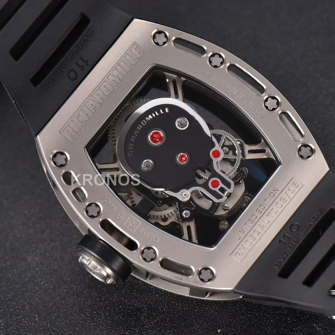 Rm052 Skull Titanium Real Tourbillon 50mmx42mm Skeleton Dial Black - Authentic Movement