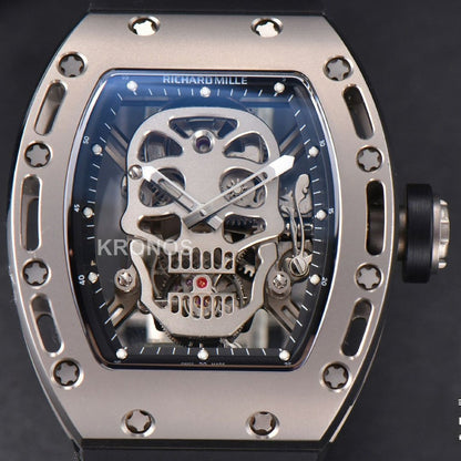 Rm052 Skull Titanium Real Tourbillon 50mmx42mm Skeleton Dial Black - Authentic Movement