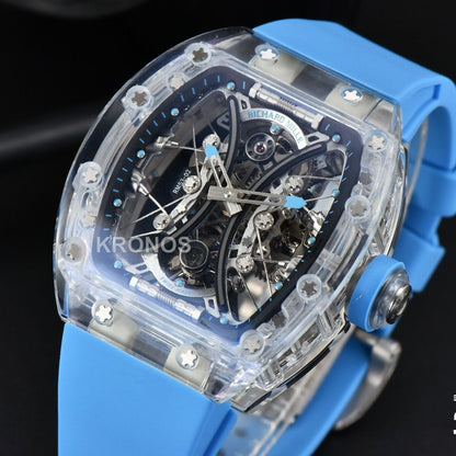 Rm053 02 Transparent Case Real Tourbillon 44.5mm Ice Blue - Authentic Movement
