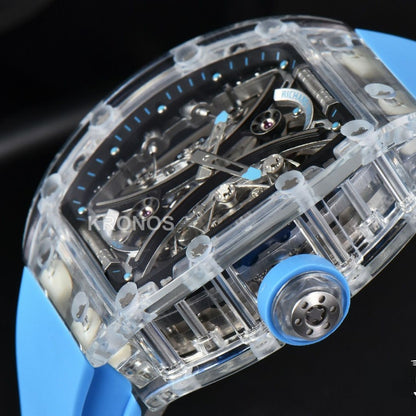 Rm053 02 Transparent Case Real Tourbillon 44.5mm Ice Blue - Authentic Movement