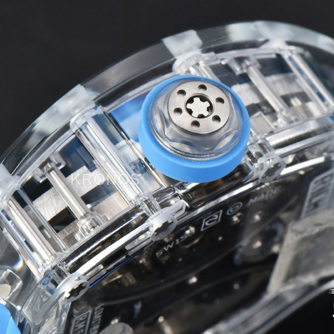 Rm053 02 Transparent Case Real Tourbillon 44.5mm Ice Blue - Authentic Movement