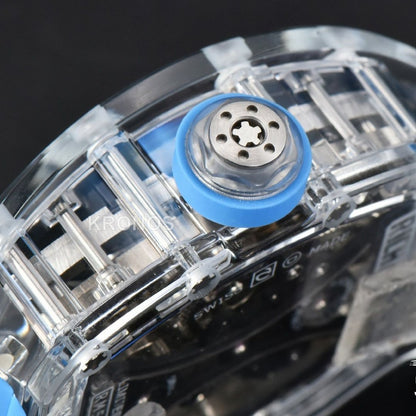 Rm053 02 Transparent Case Real Tourbillon 44.5mm Ice Blue - Authentic Movement