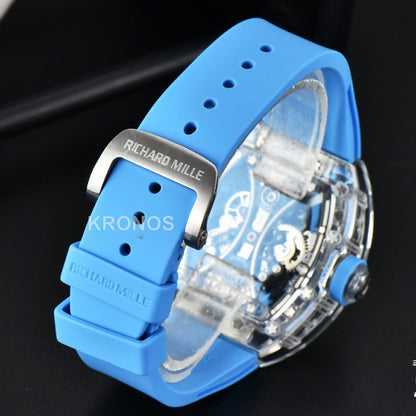 Rm053 02 Transparent Case Real Tourbillon 44.5mm Ice Blue - Authentic Movement