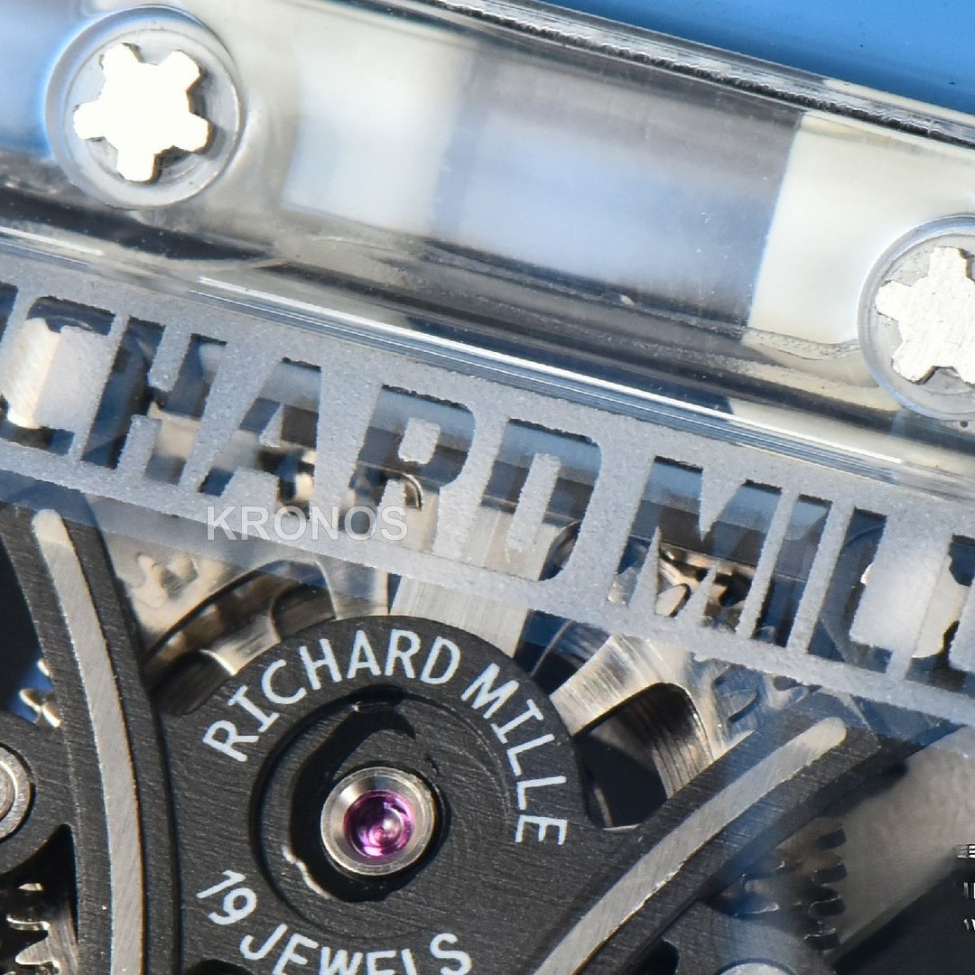 Rm053 02 Transparent Case Real Tourbillon 44.5mm Ice Blue - Authentic Movement