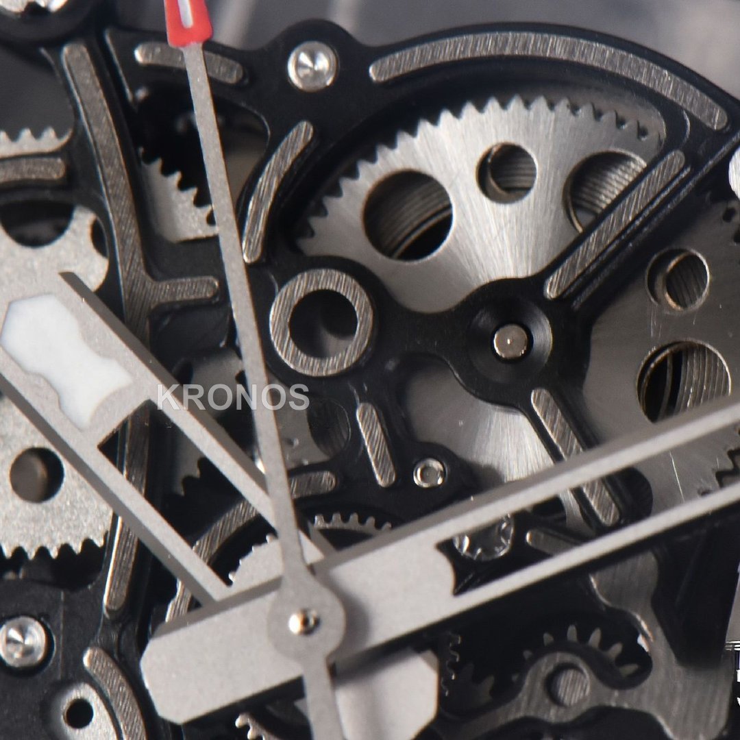 Rm055 Real Ceramic 47.5mm Skeleton Dial Silver Hands Black Rmul2 - Authentic Movement