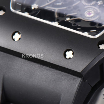 Rm055 Real Ceramic 47.5mm Skeleton Dial Silver Hands Black Rmul2 - Authentic Movement