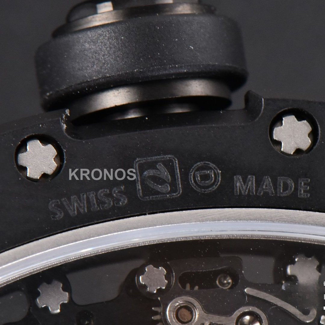 Rm055 Real Ceramic 47.5mm Skeleton Dial Silver Hands Black Rmul2 - Authentic Movement
