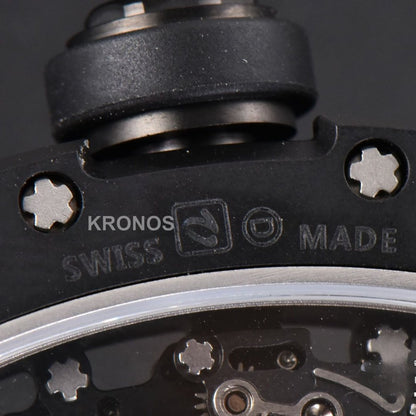Rm055 Real Ceramic 47.5mm Skeleton Dial Silver Hands Black Rmul2 - Authentic Movement