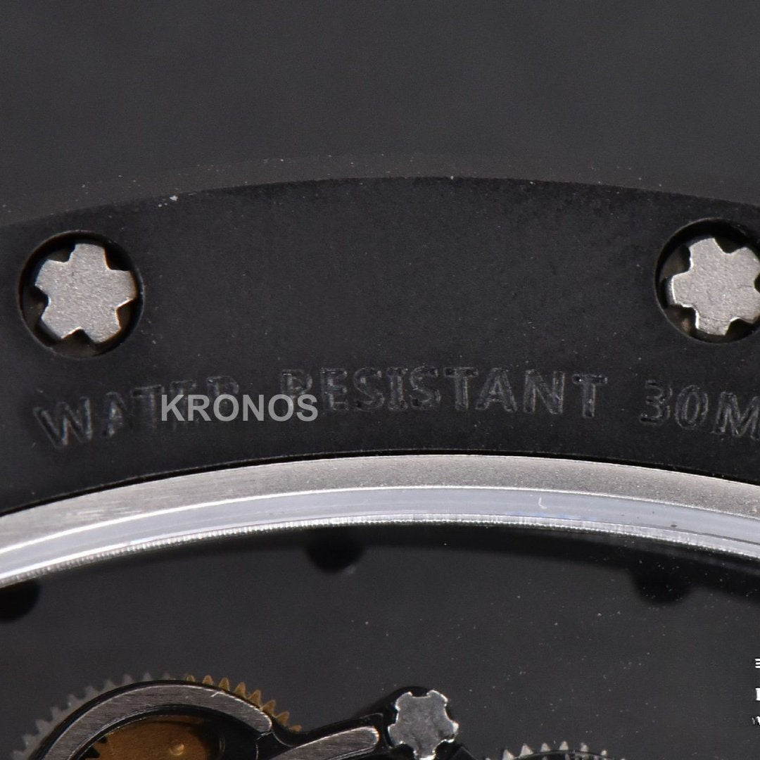 Rm055 Real Ceramic 47.5mm Skeleton Dial Silver Hands Black Rmul2 - Authentic Movement