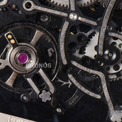 Rm055 Real Ceramic 47.5mm Skeleton Dial Silver Hands Black Rmul2 - Authentic Movement