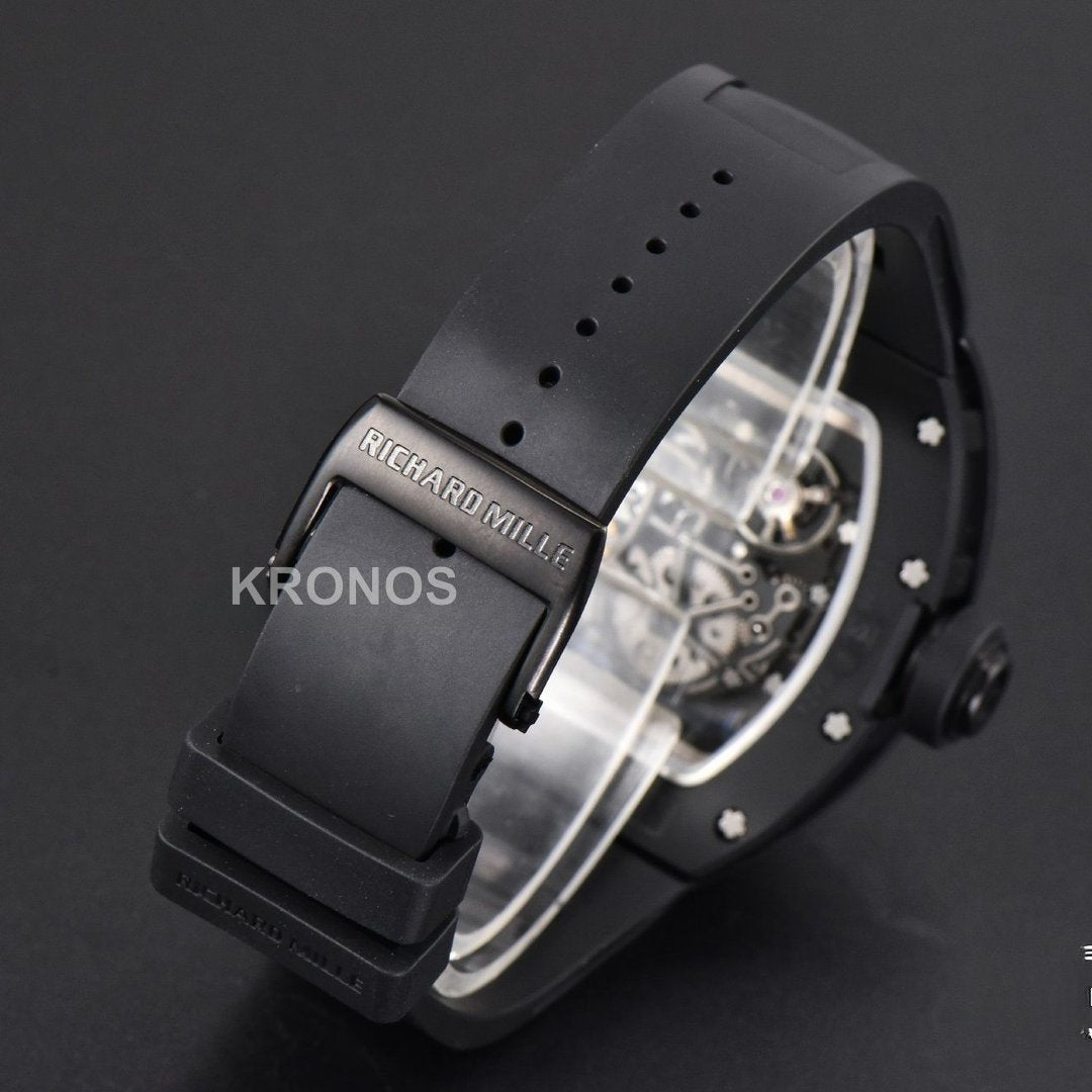 Rm055 Real Ceramic 47.5mm Skeleton Dial Silver Hands Black Rmul2 - Authentic Movement